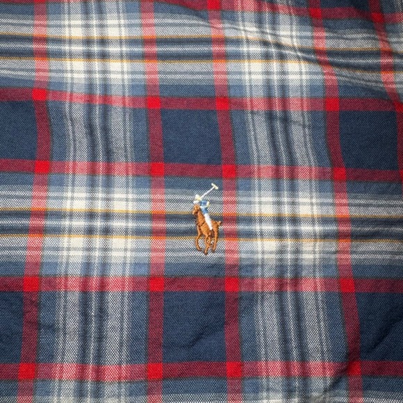 Ralph Lauren Classic Fit Plaid Button Down Shirt Men's XXL Navy Blue Red White - Picture 4 of 11